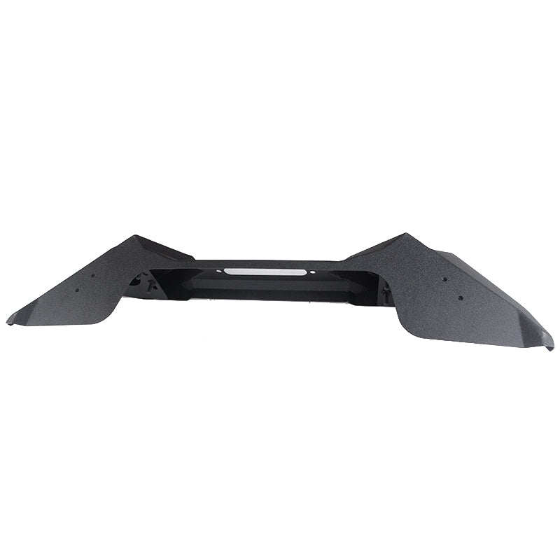 Black textured metal rear bumper bracket for rugged offroad vehicles