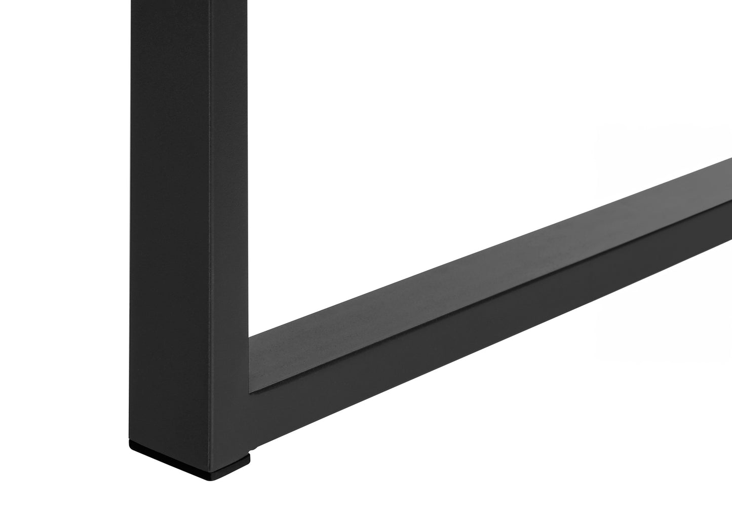 Modern black metal table leg with sleek geometric design