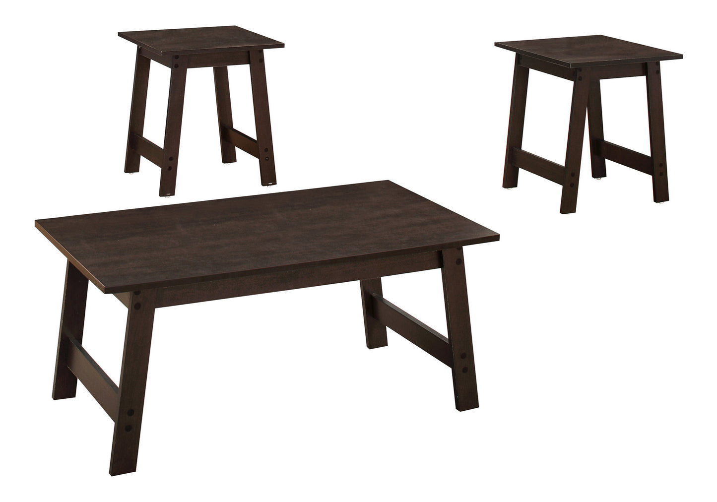 Dark brown wooden coffee table with simple leg design