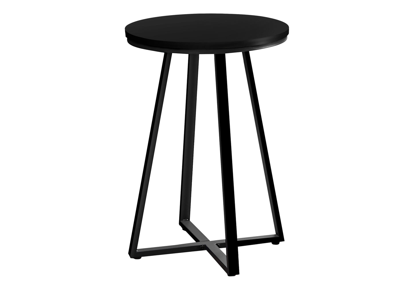 Modern black round side table with metal tripod base perfect for small spaces
