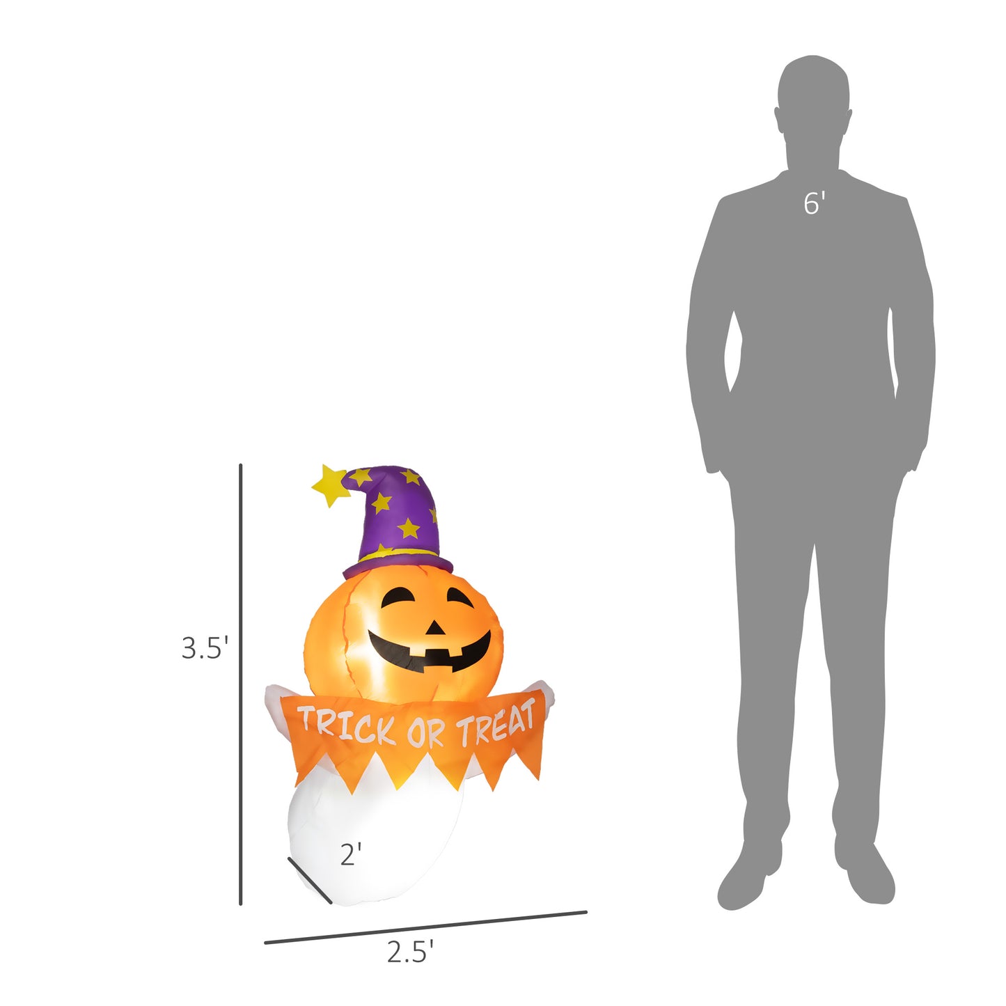 Spooky Inflatable Window Sticker Ghost with Lights