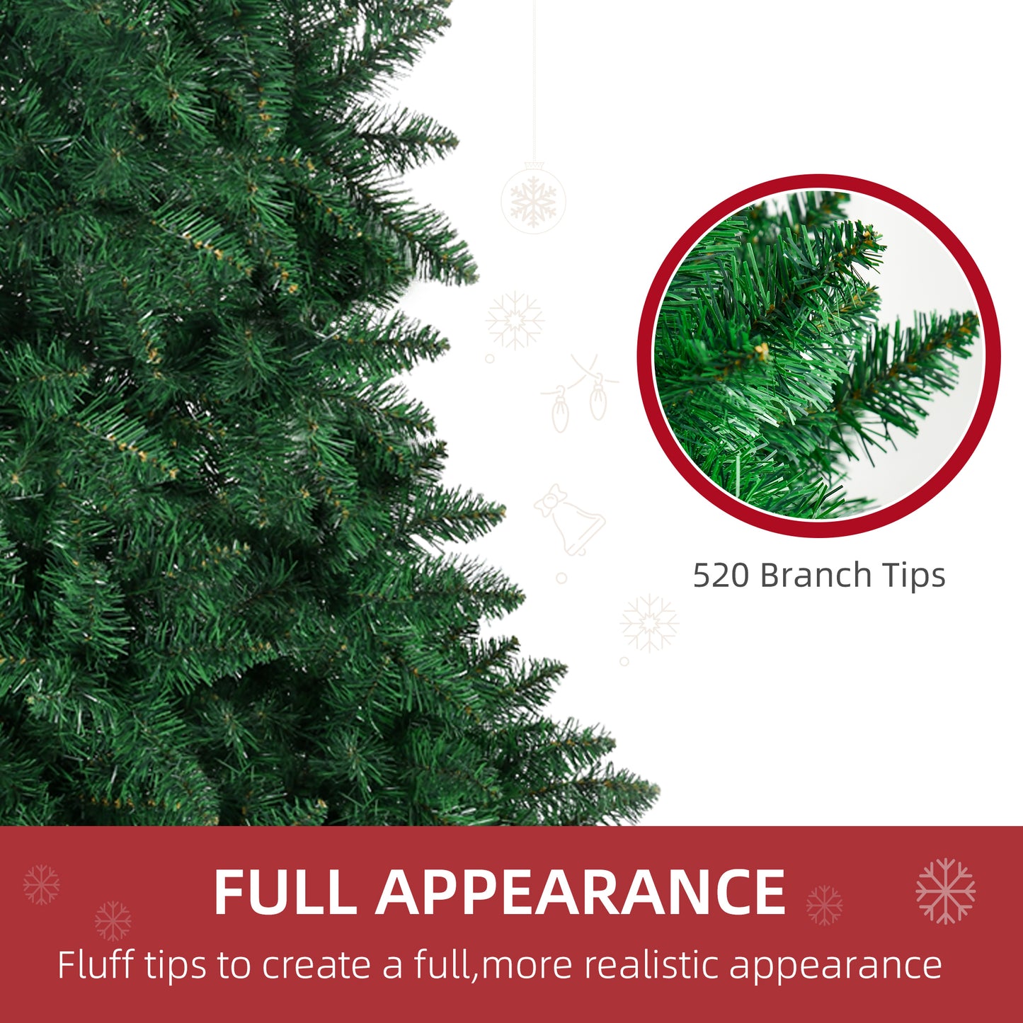 Dense green artificial Christmas tree with branch tips