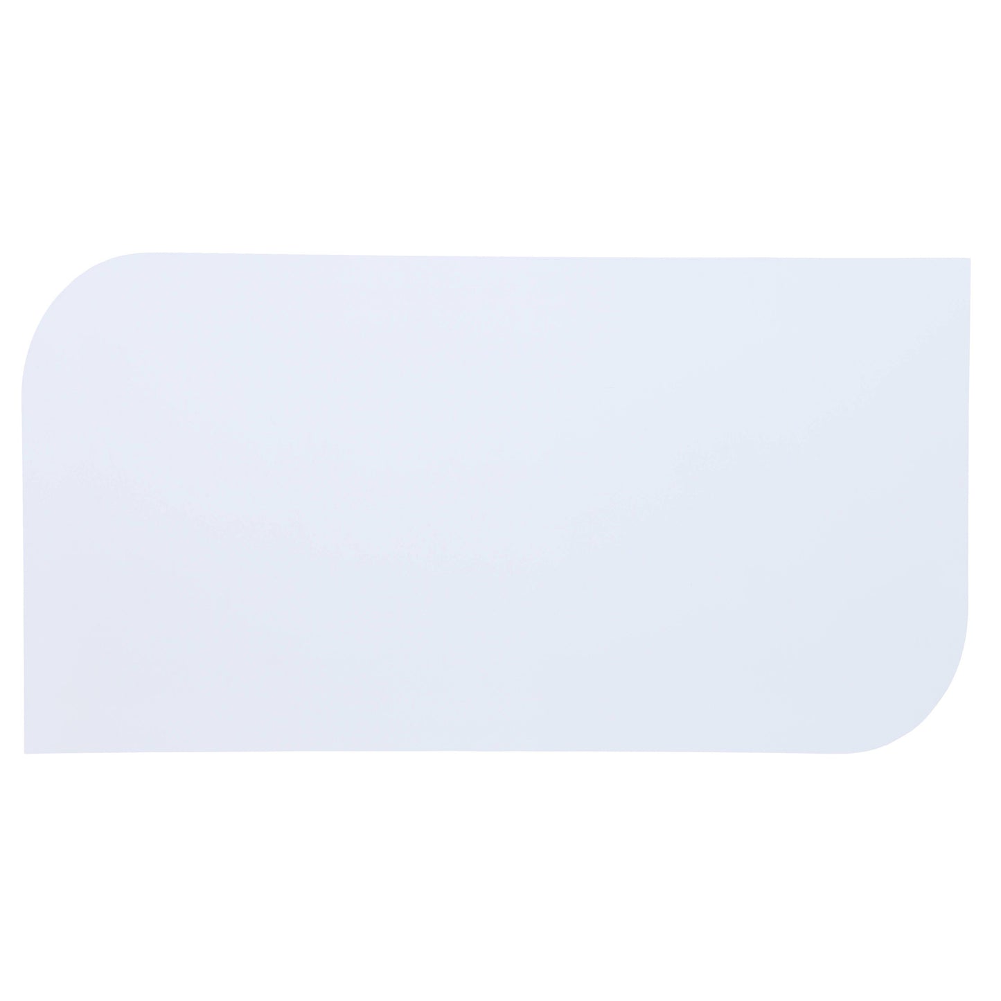 Smooth white rectangular desk organizer with rounded corners ideal for home office supplies