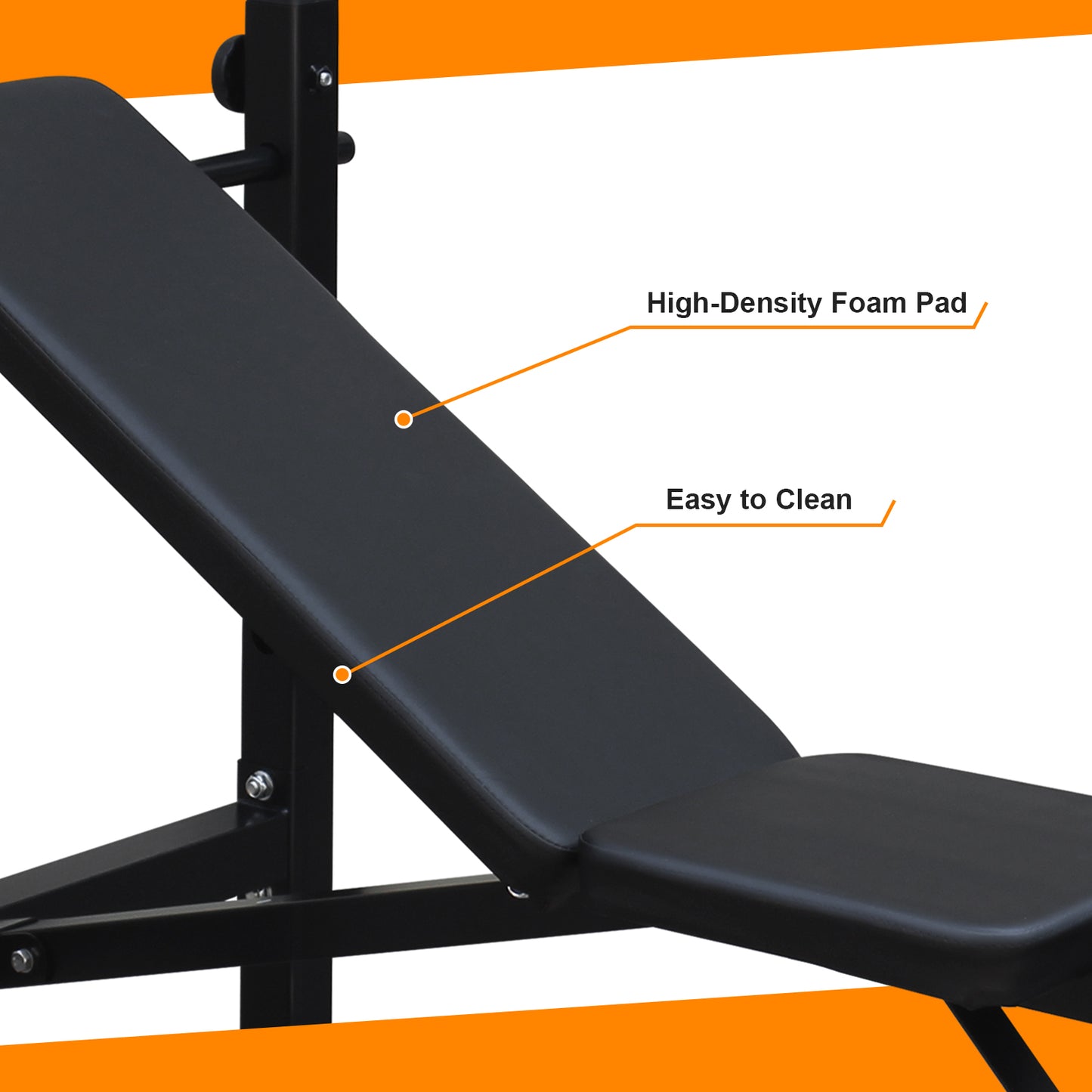 Black adjustable weight bench with highdensity foam pad for home gyms