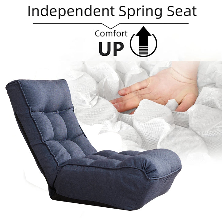 Dark grey floor chair with independent spring seat for enhanced comfort