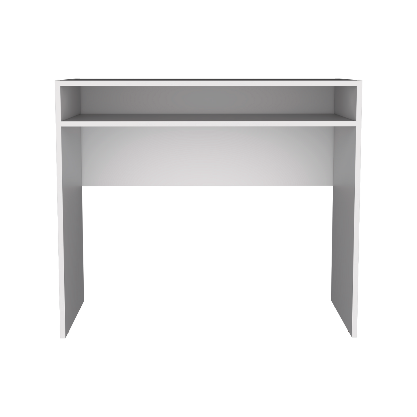 White floating shelf with two open compartments perfect for modern living rooms