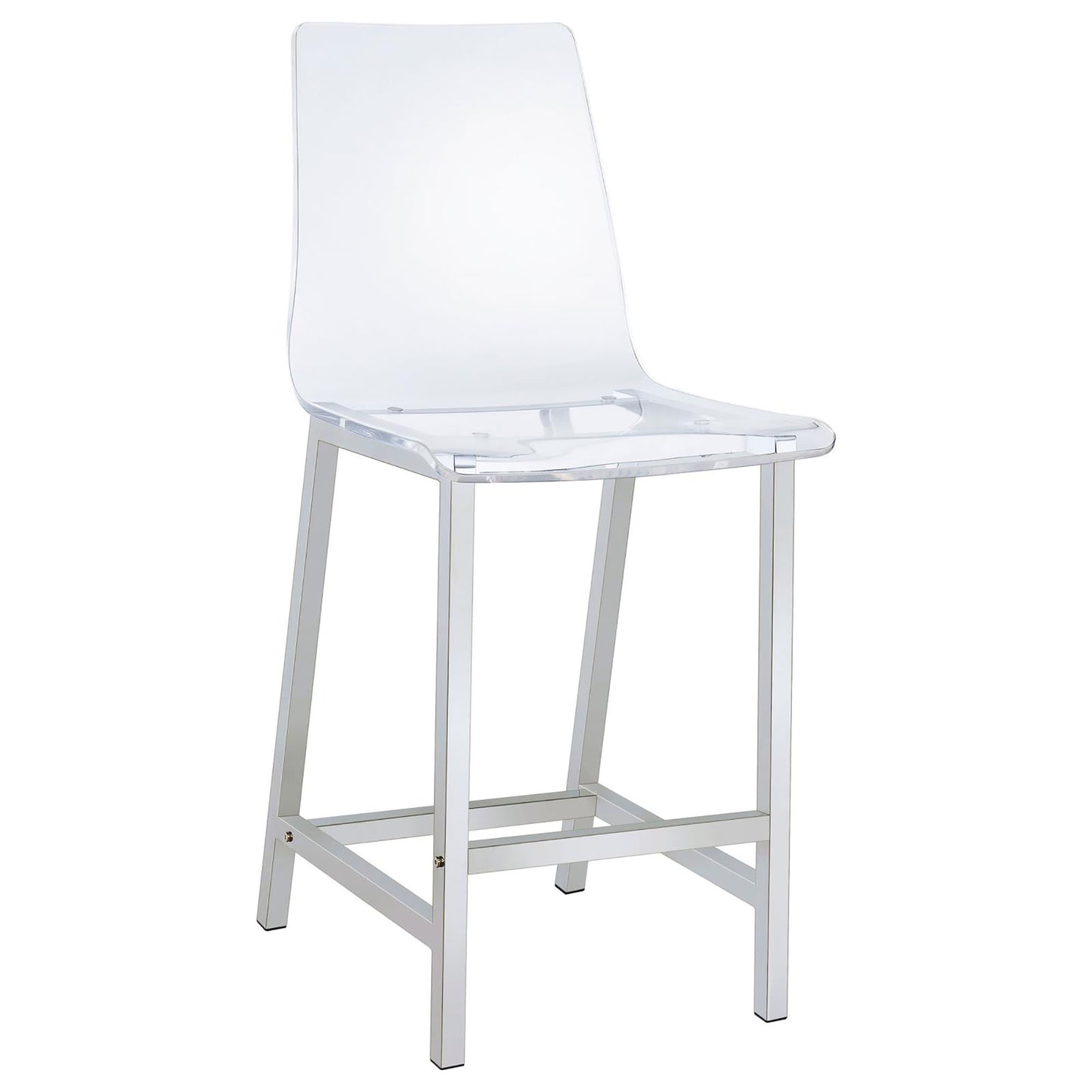 Transparent acrylic bar stool with sleek chrome legs modern design for kitchen island