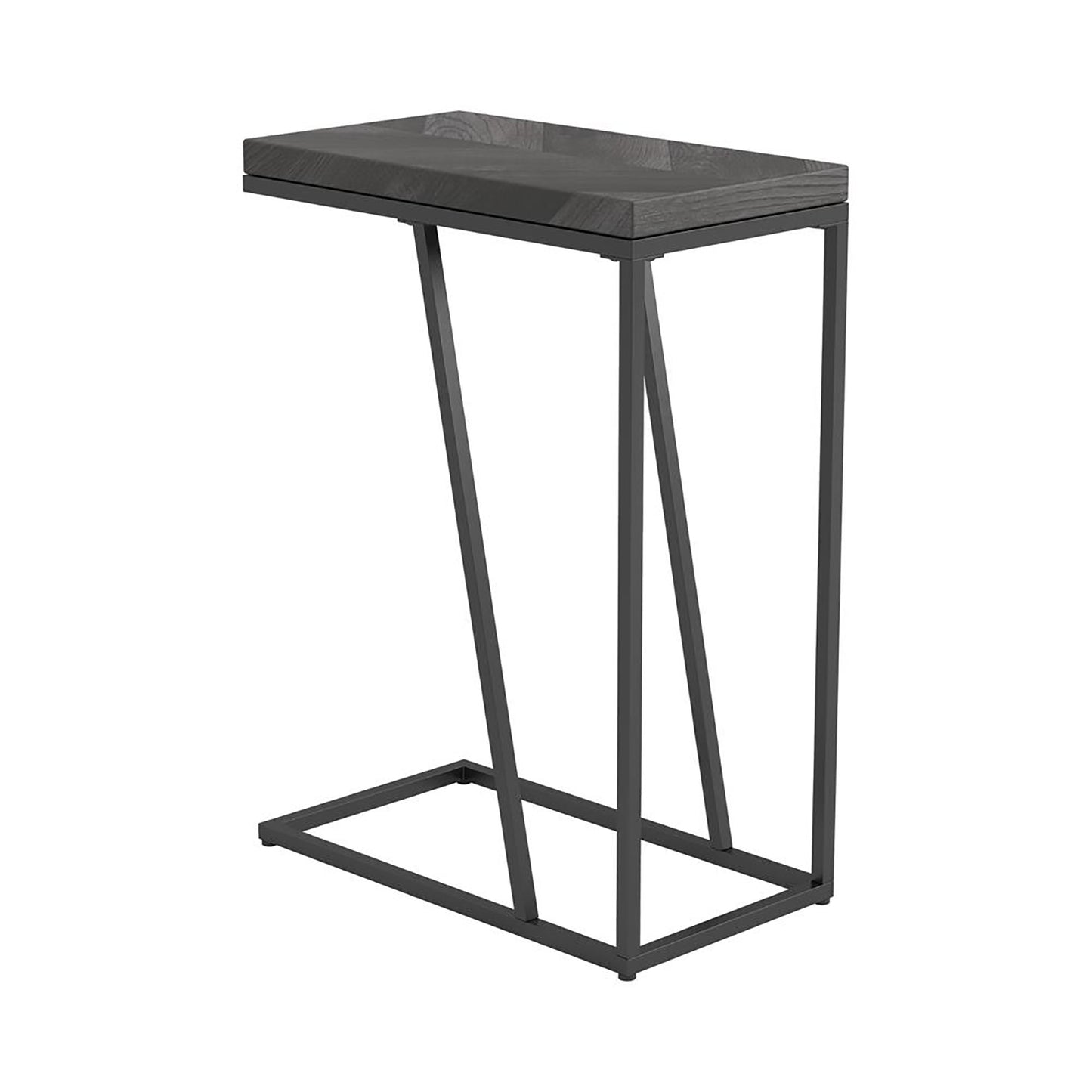 Dark wood Ctable with black metal frame modern design for living rooms