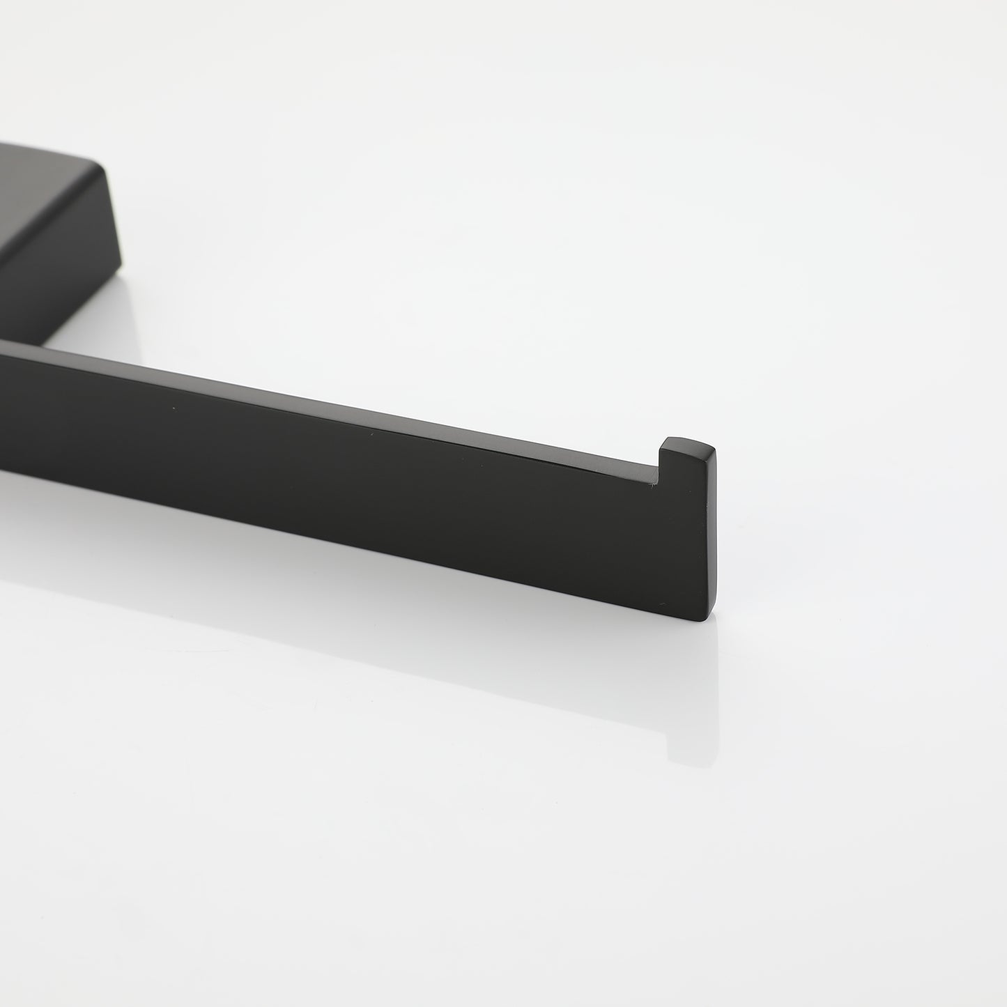 Minimalist black metal towel bar for bathroom sleek design
