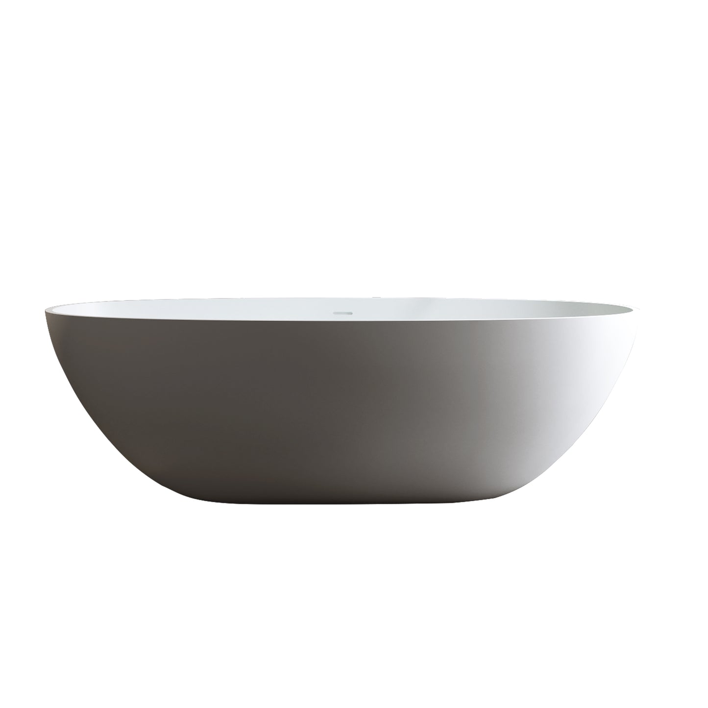 Minimalist oval white freestanding bathtub a sleek addition to any modern bathroom