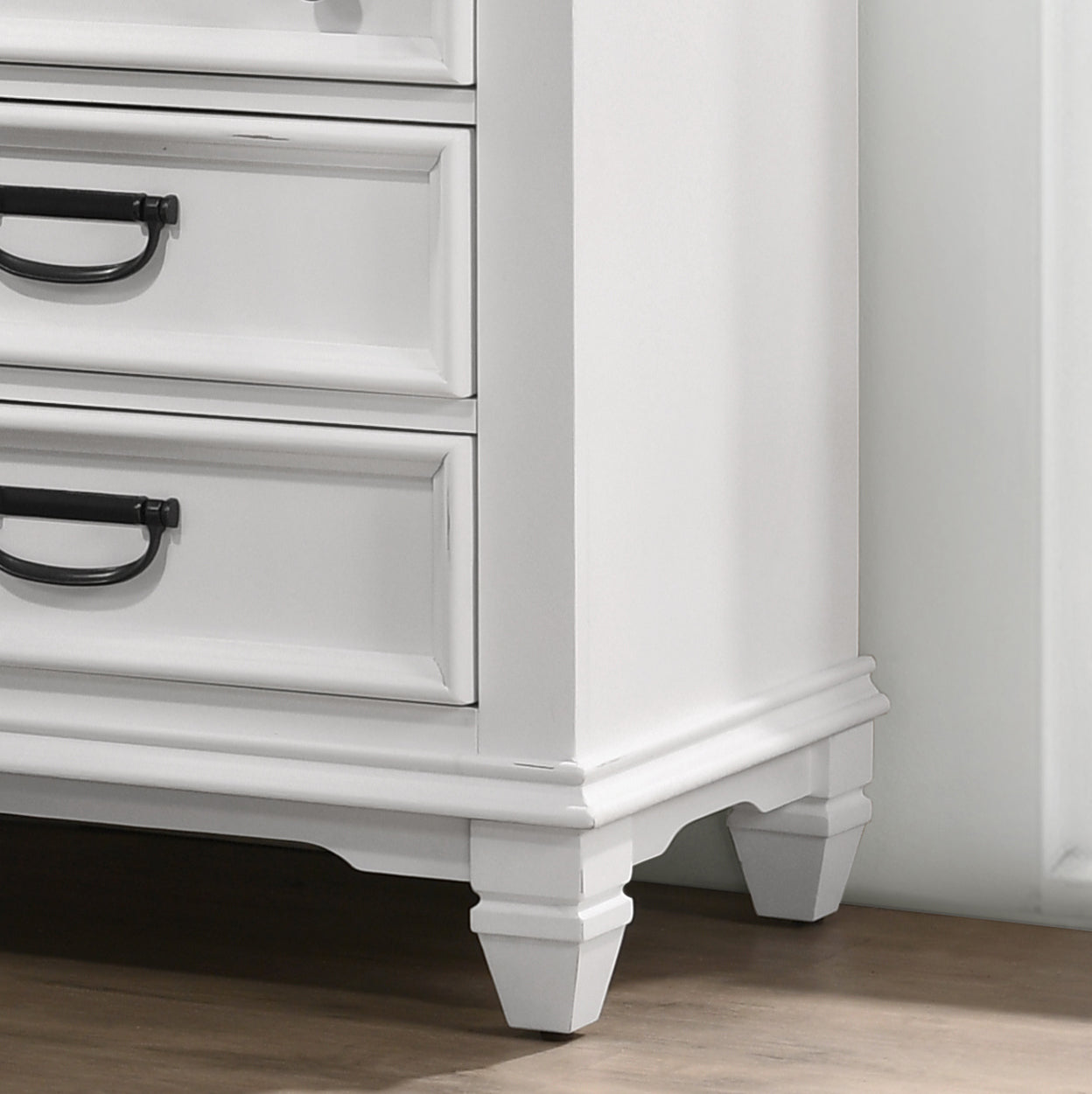 White dresser drawers with black pull handles elegant furniture design