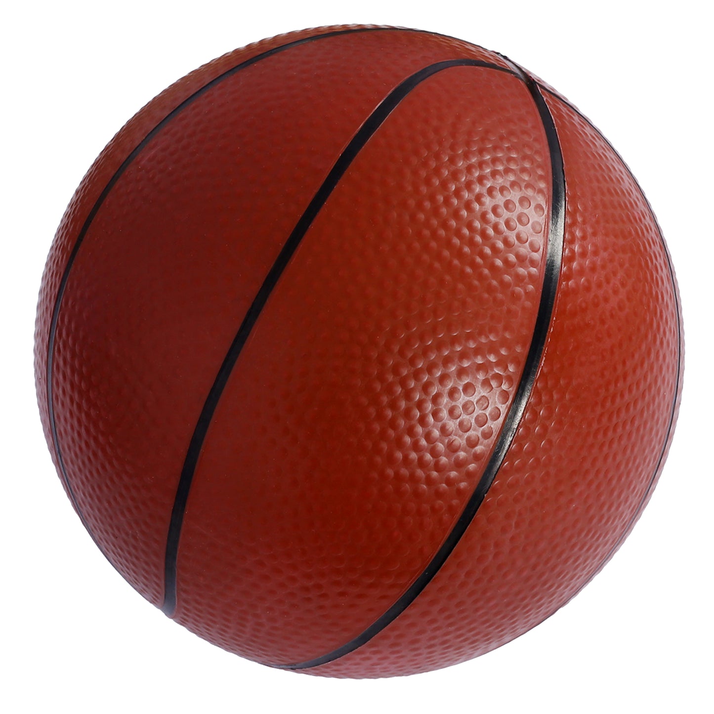 Classic orange basketball with traditional black lines and textured grip