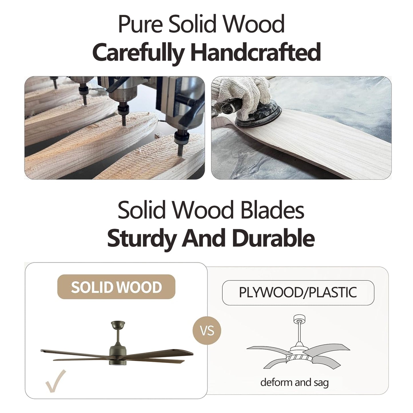 CNC machine shaping unfinished solid wood fan blades