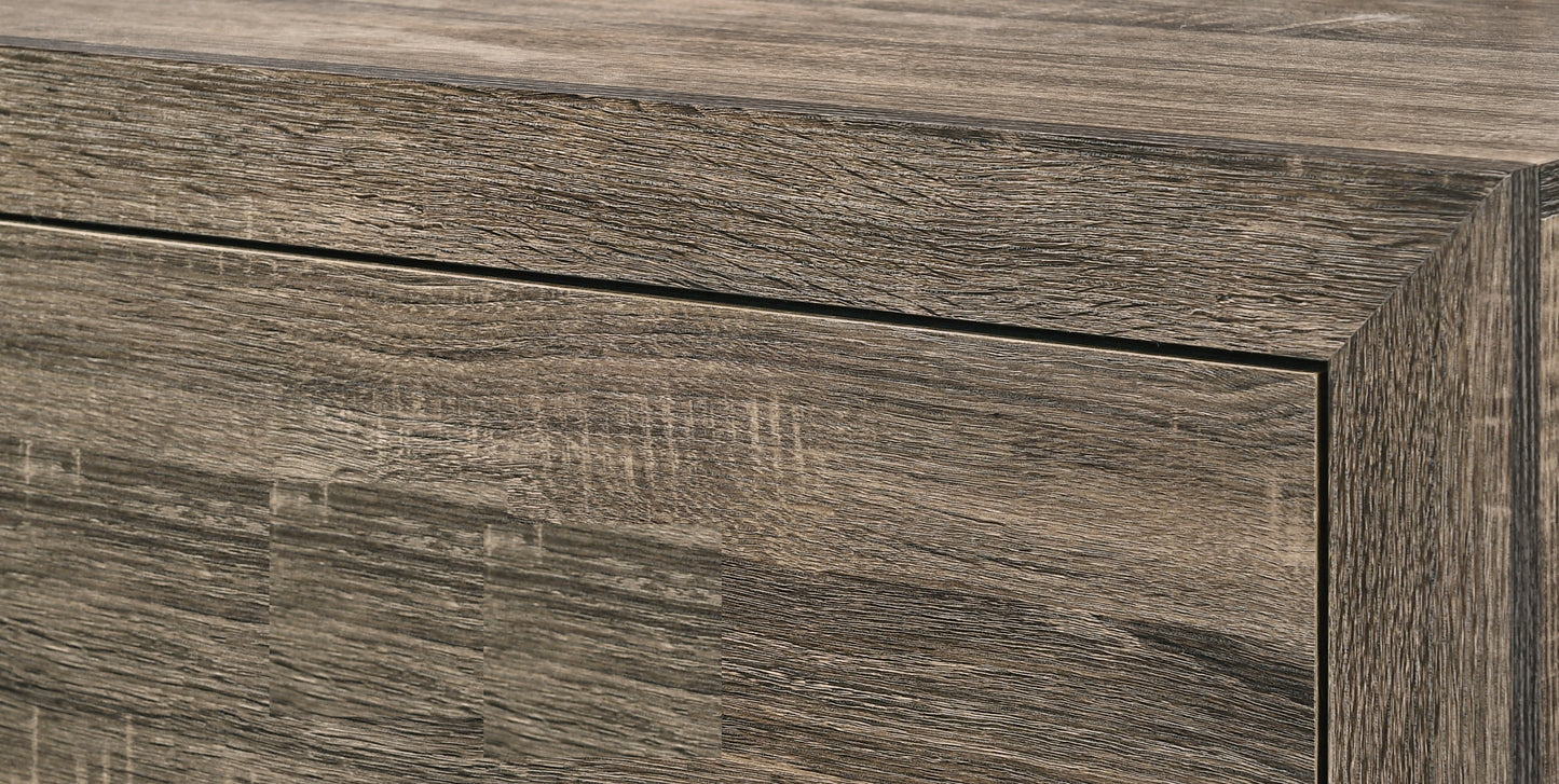 Closeup of weathered oak wood grain texture with subtle grey undertones