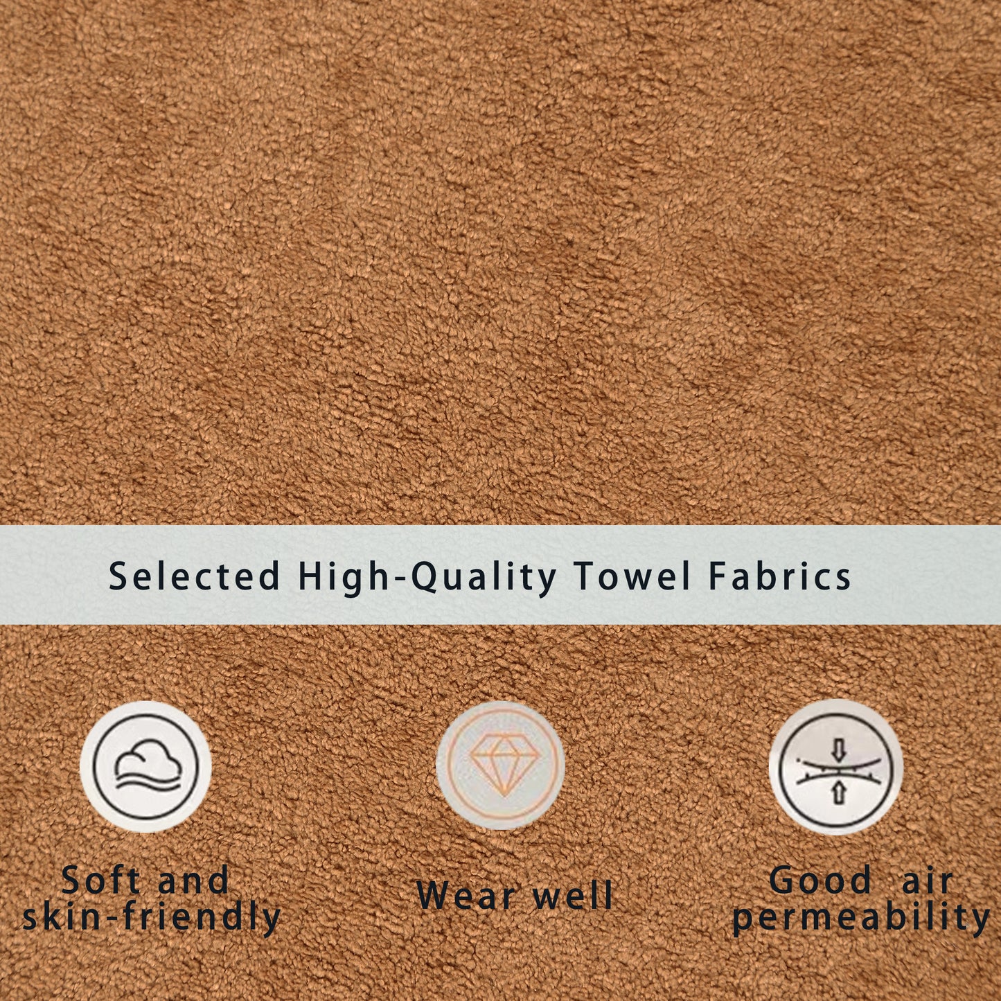 Brown textured fabric showcasing soft skinfriendly towel material