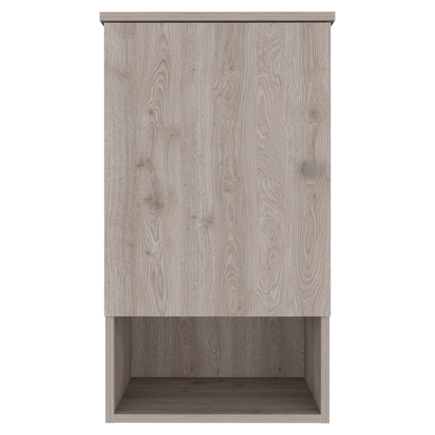 Light oak veneer cabinet with open shelf below modern furniture