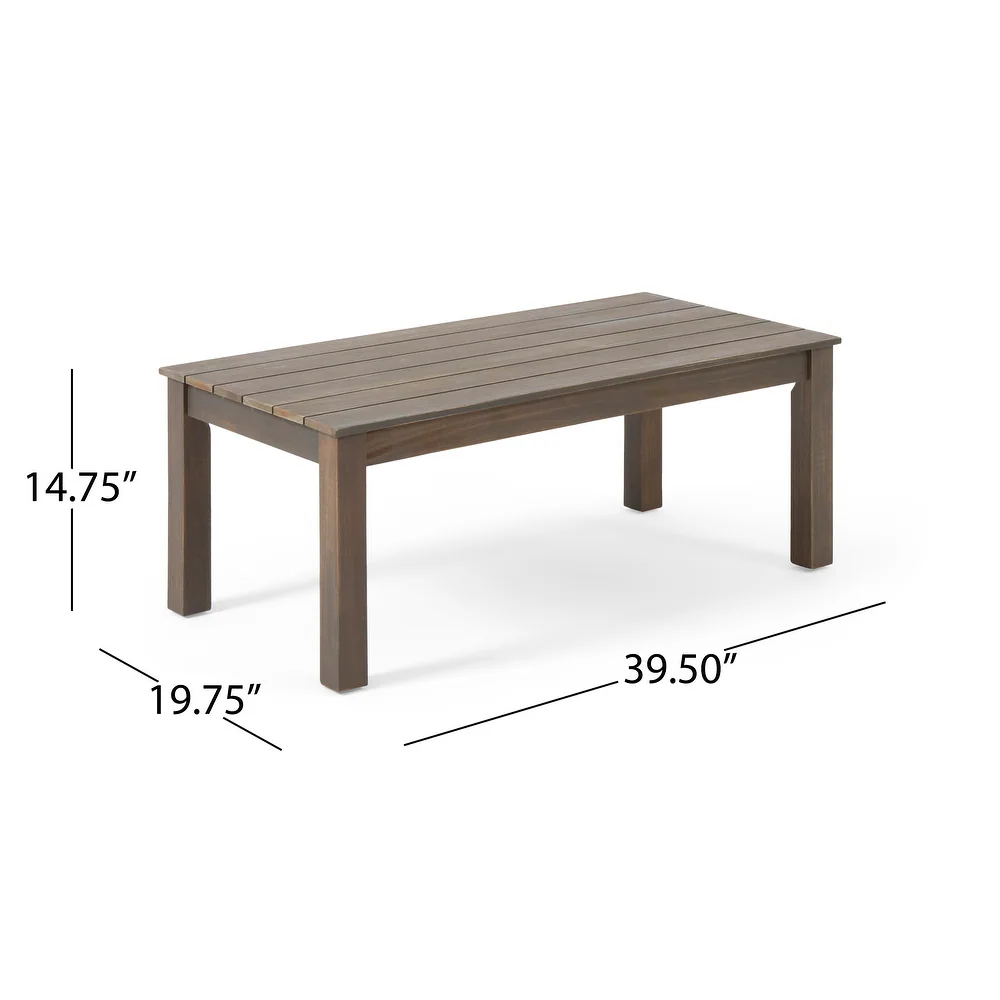 Dark brown slatted wood coffee table L x W x H