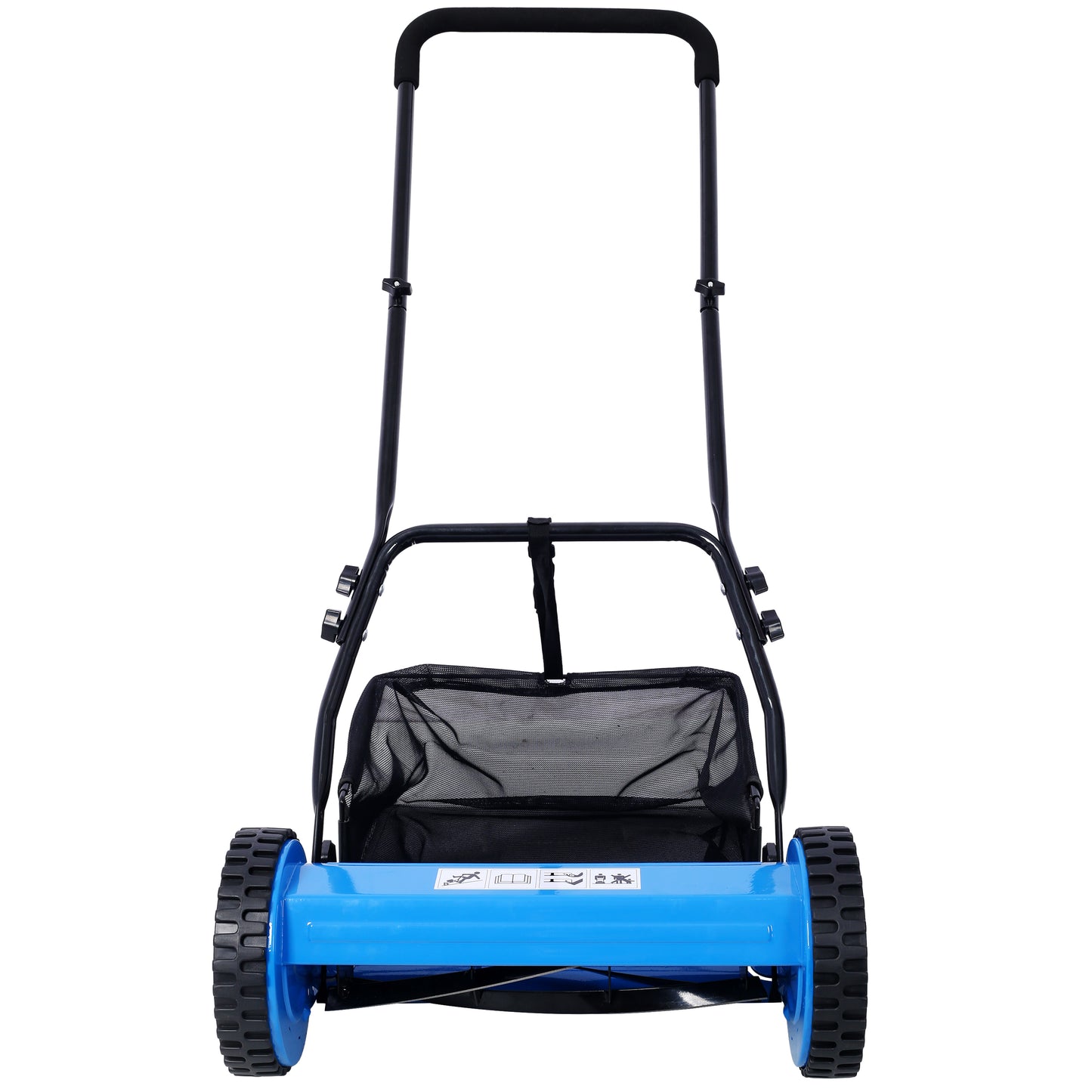 Effortless Lawn Maintenance 14-Inch Push Reel Mower with Grass Catcher - Blue