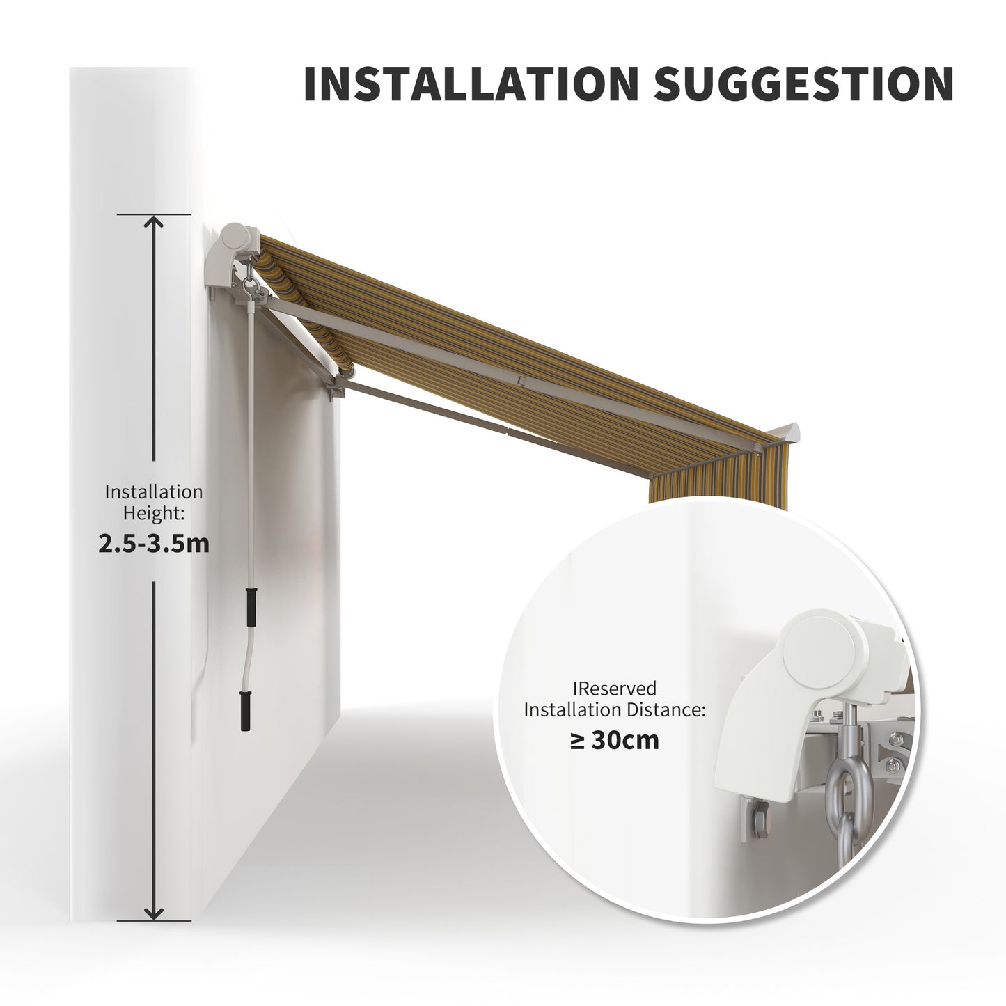 Awning installation height guide m for optimal outdoor shade coverage