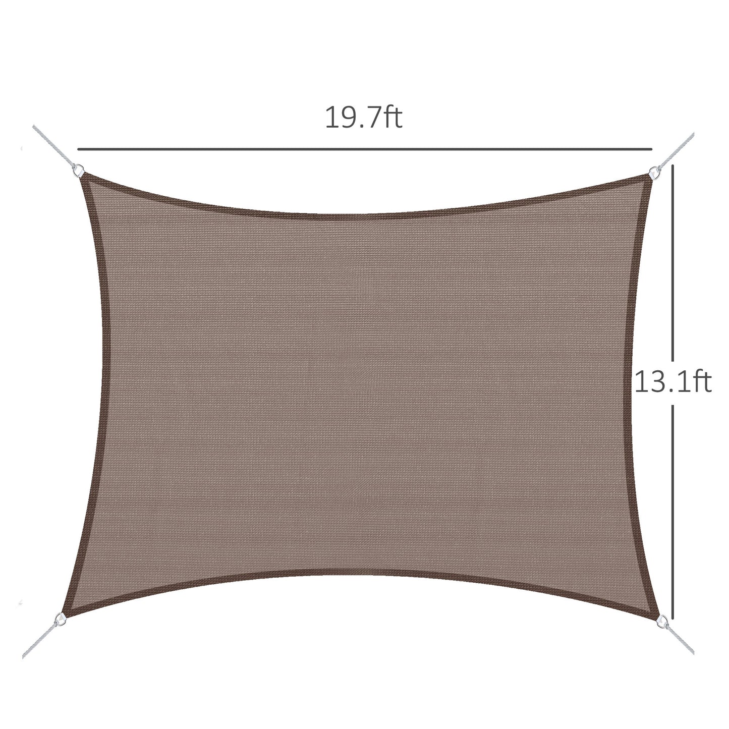 Brown rectangular sun shade sail ft x ft ideal for patio and garden