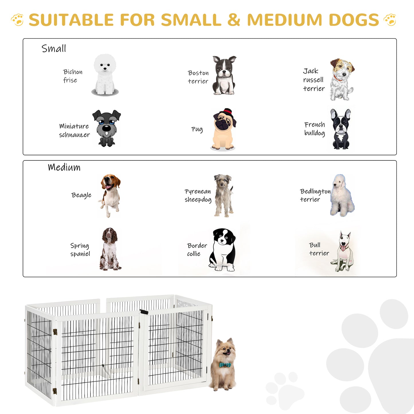 White Bichon frise dog illustration perfect for small dog containment