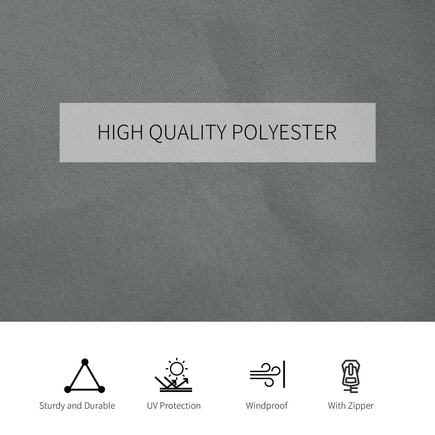 High quality polyester fabric in a subtle grey weave ideal for durable outdoor covers