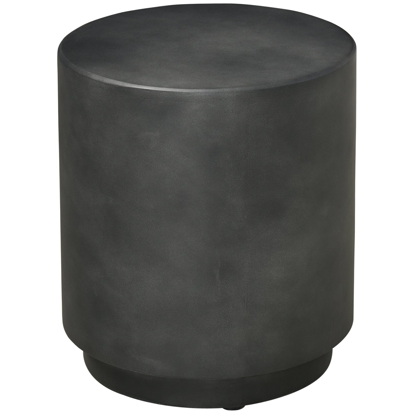 Modern dark gray cylindrical accent stool with a matte finish perfect for any contemporary living space