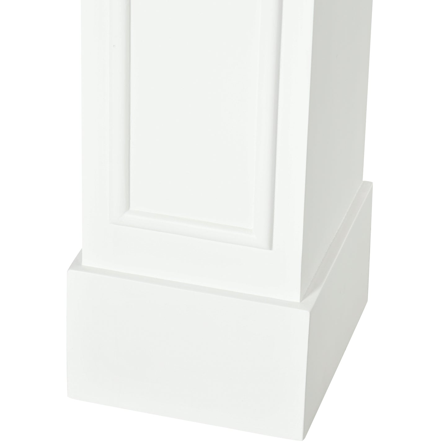 White MDF fireplace surround base with subtle panel detail