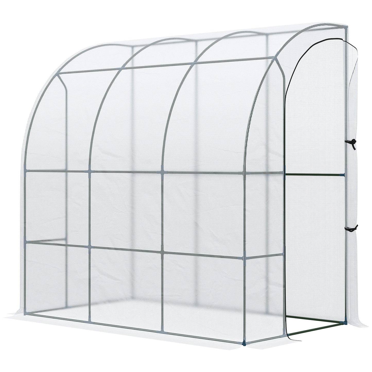 White portable greenhouse with shelving ideal for small gardens and balconies