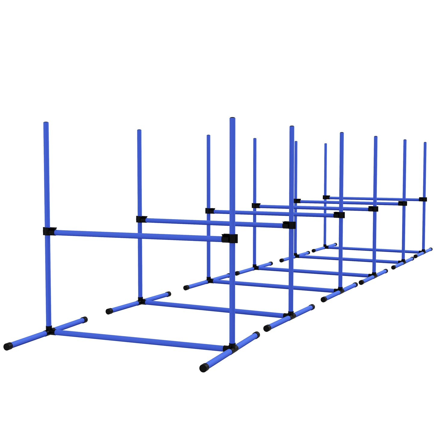 Blue dog agility hurdles set for training and exercise