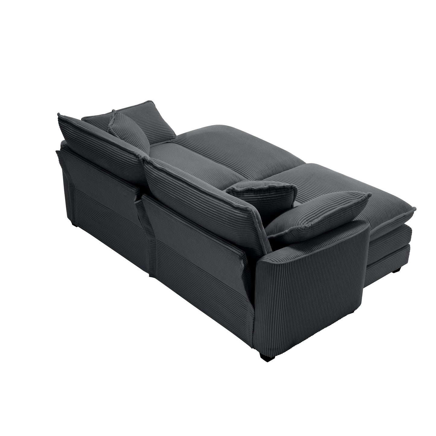 Dark gray corduroy sectional sofa with plush deep cushions for modern living spaces