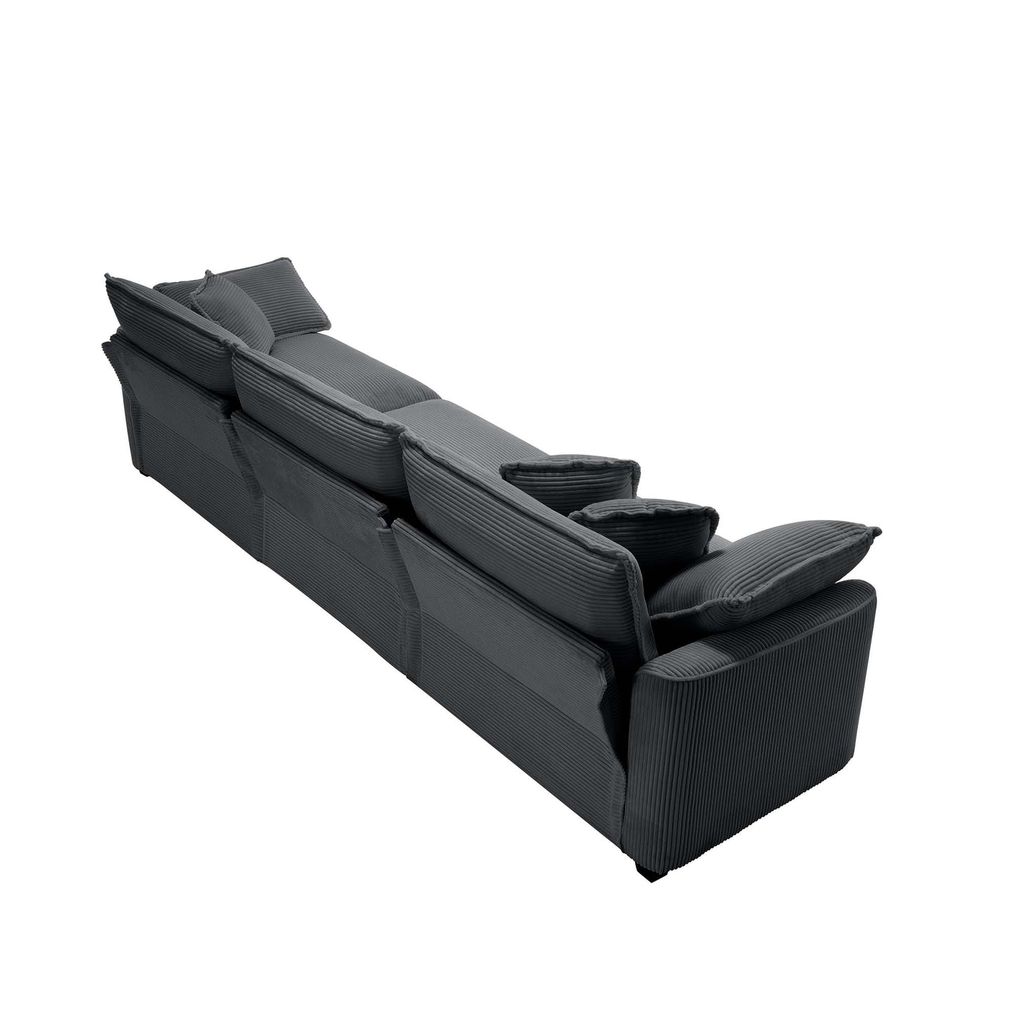 Dark gray corduroy sectional sofa with plush cushions perfect for modern living rooms