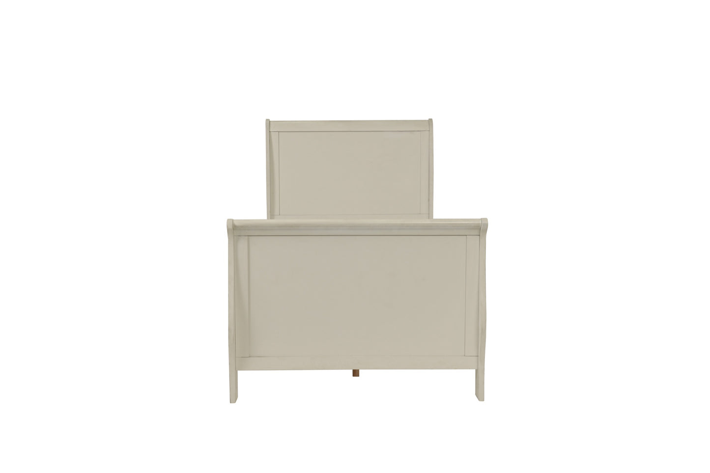 Classic sleigh bed frame in neutral beige