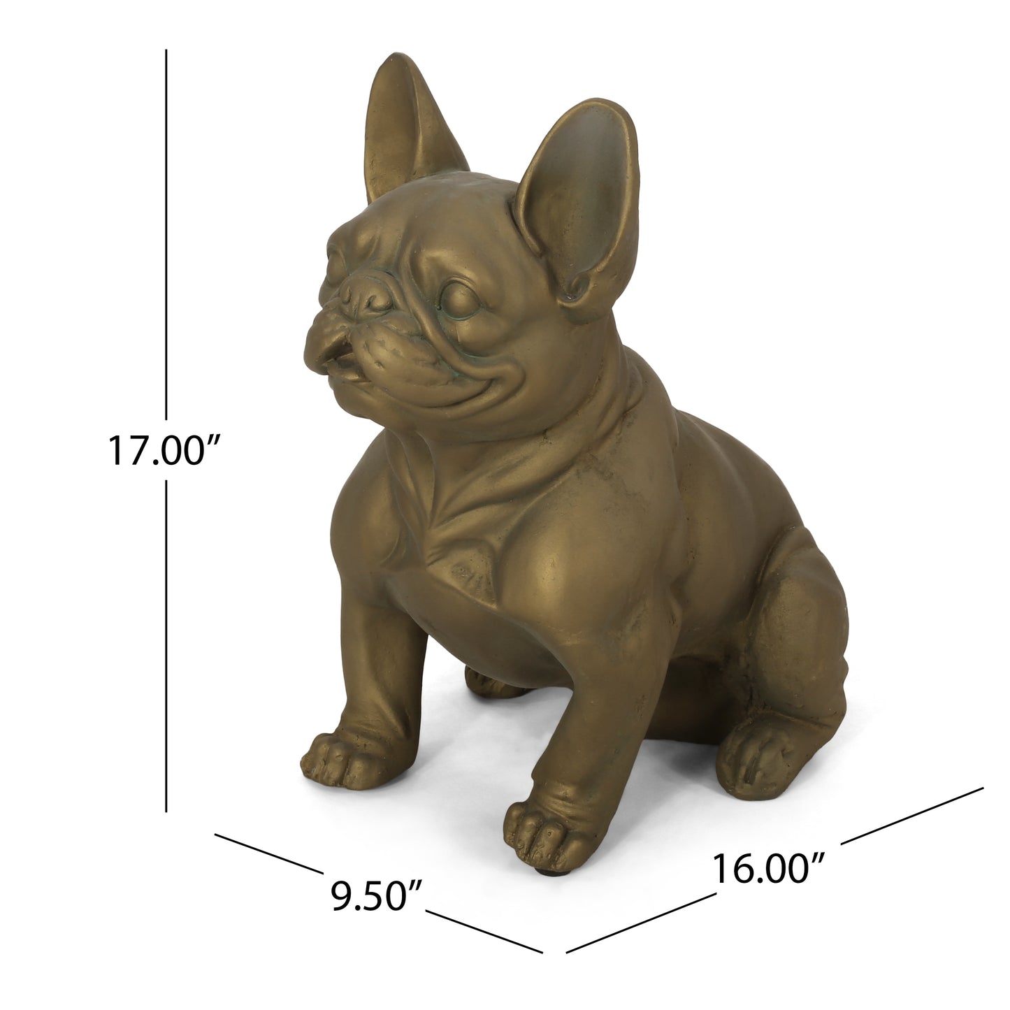 Antique bronze French bulldog statue a charming indoor decor accent for dog lovers