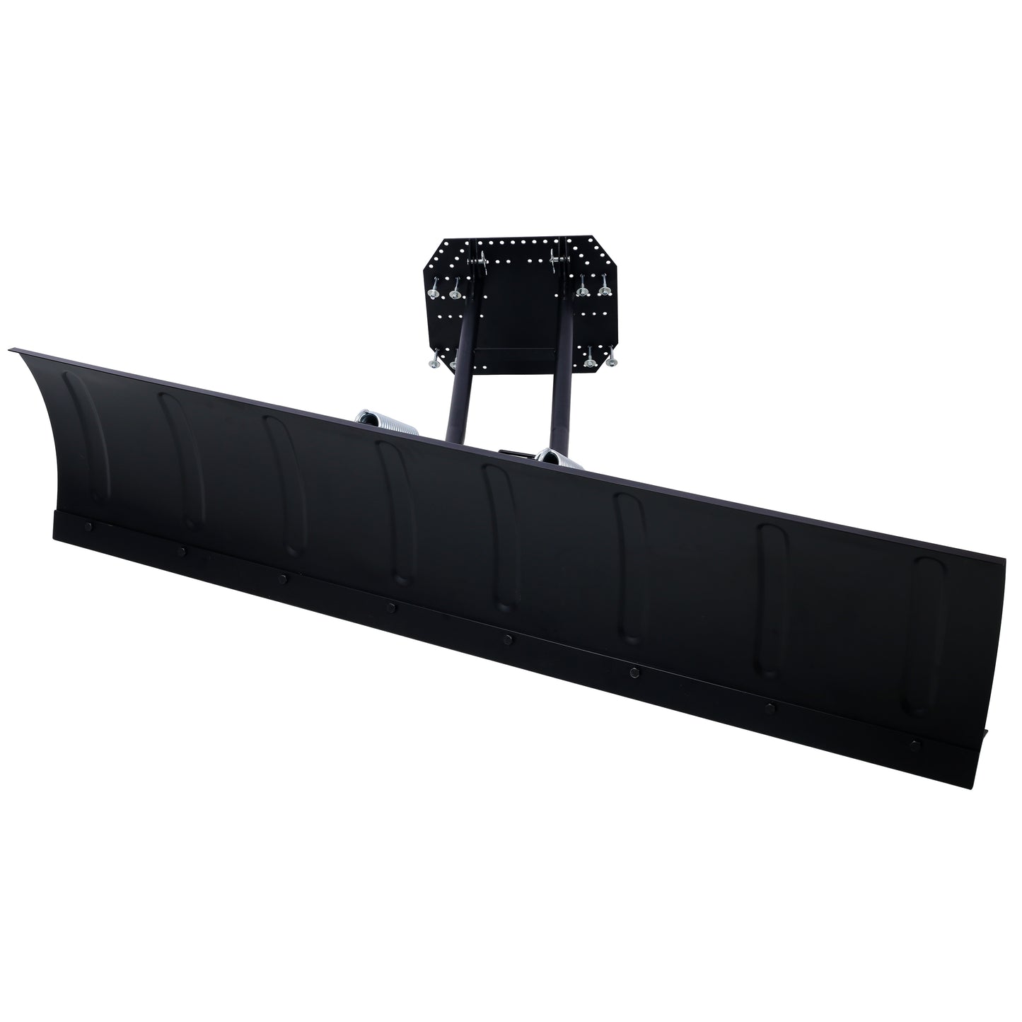 Heavyduty black plow blade with springloaded mount for snow removal