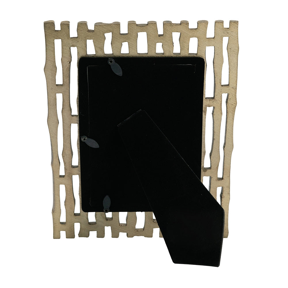 Gold abstract design picture frame with easel stand for tabletop display