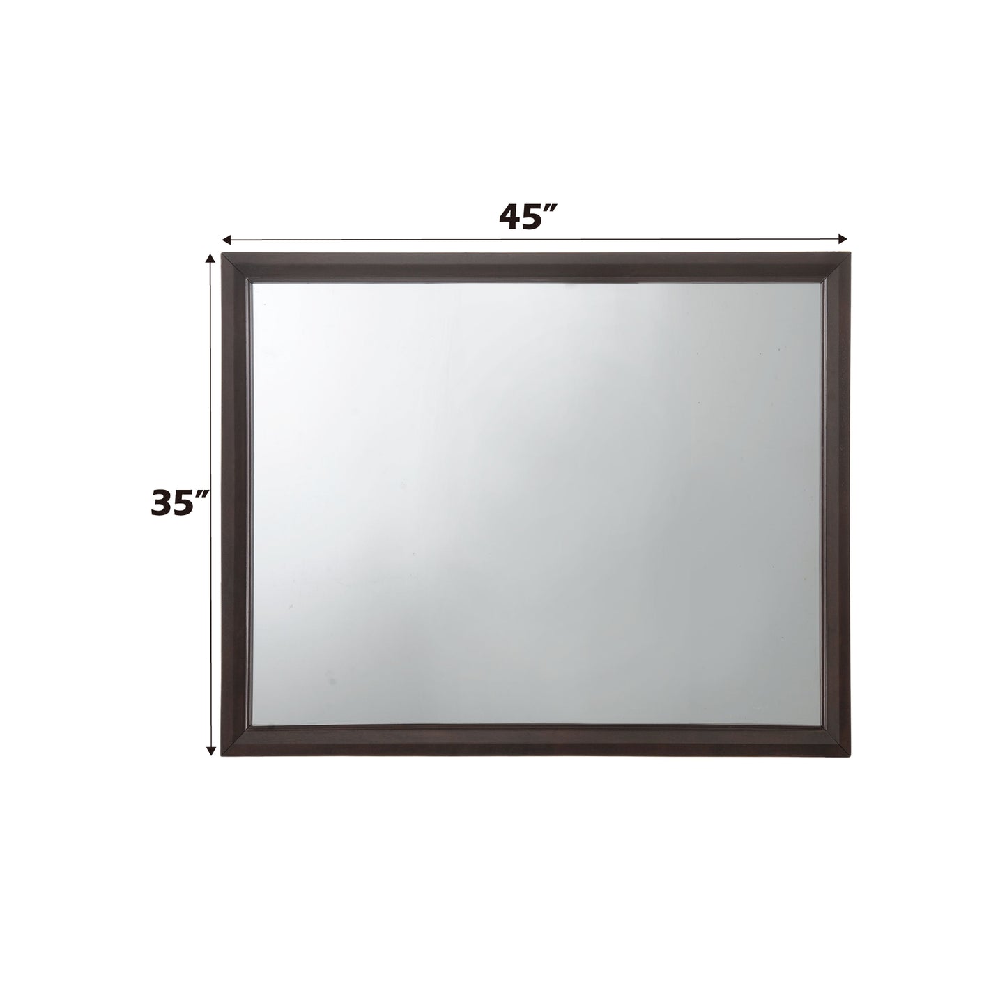 Rectangular dark wood framed mirror
