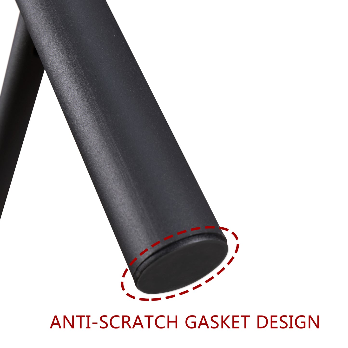 Black metal chair leg with antiscratch gasket