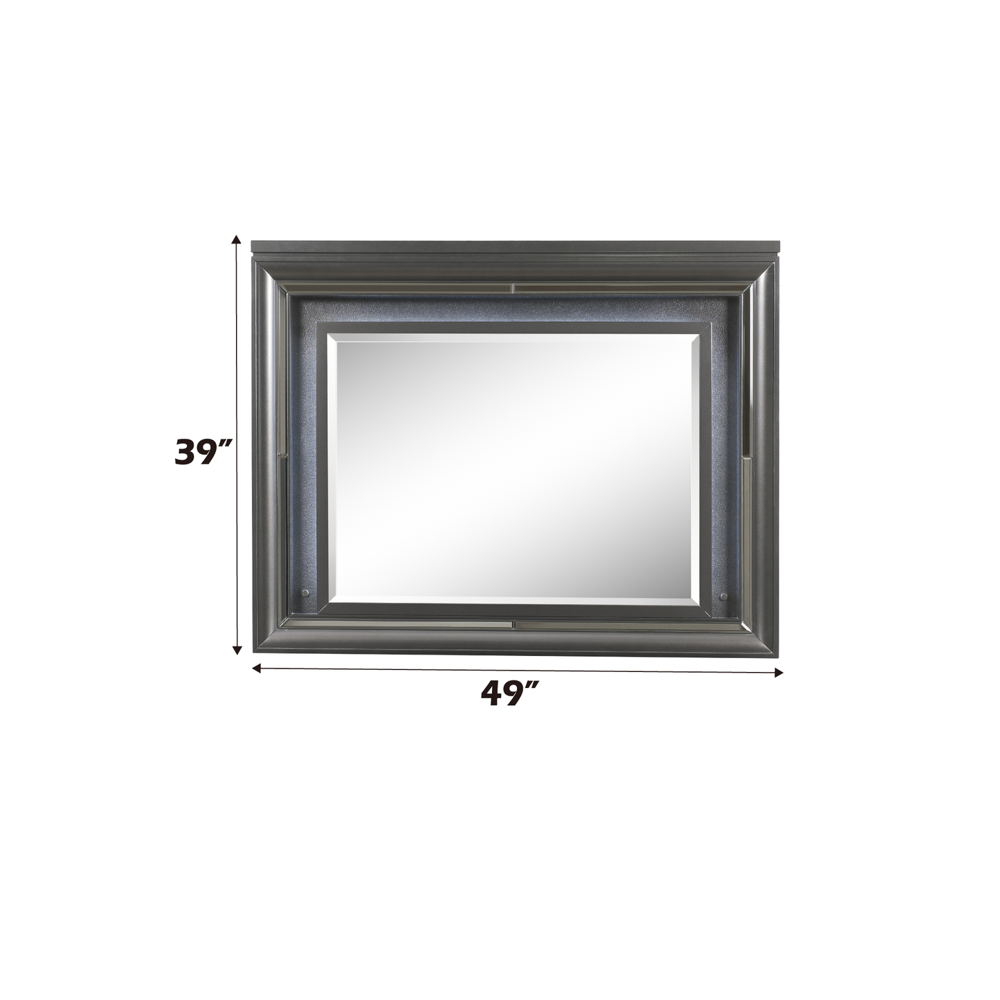 inch wide beveled frame mirror with a textured silver finish perfect for entryways