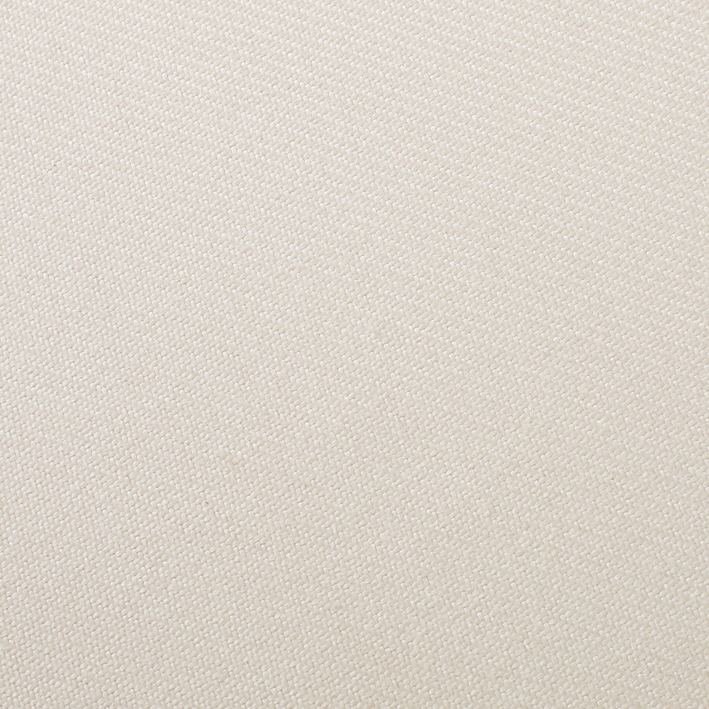 Closeup of textured offwhite linen fabric with visible weave pattern