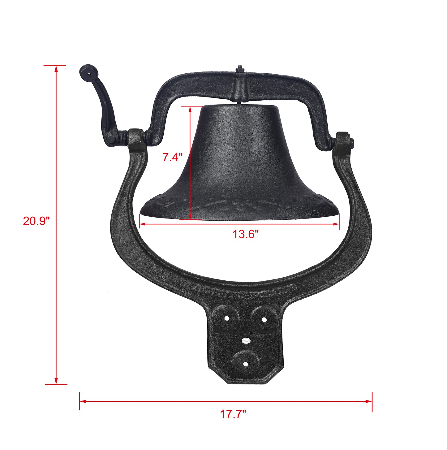 Classic cast iron door bell with ornate detailing and a pull cord for easy ringing