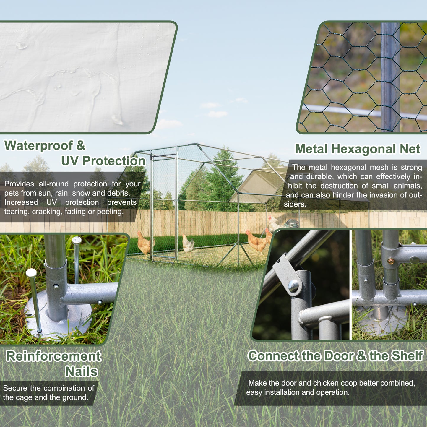 Waterproof white cover fabric for outdoor pet enclosure protection