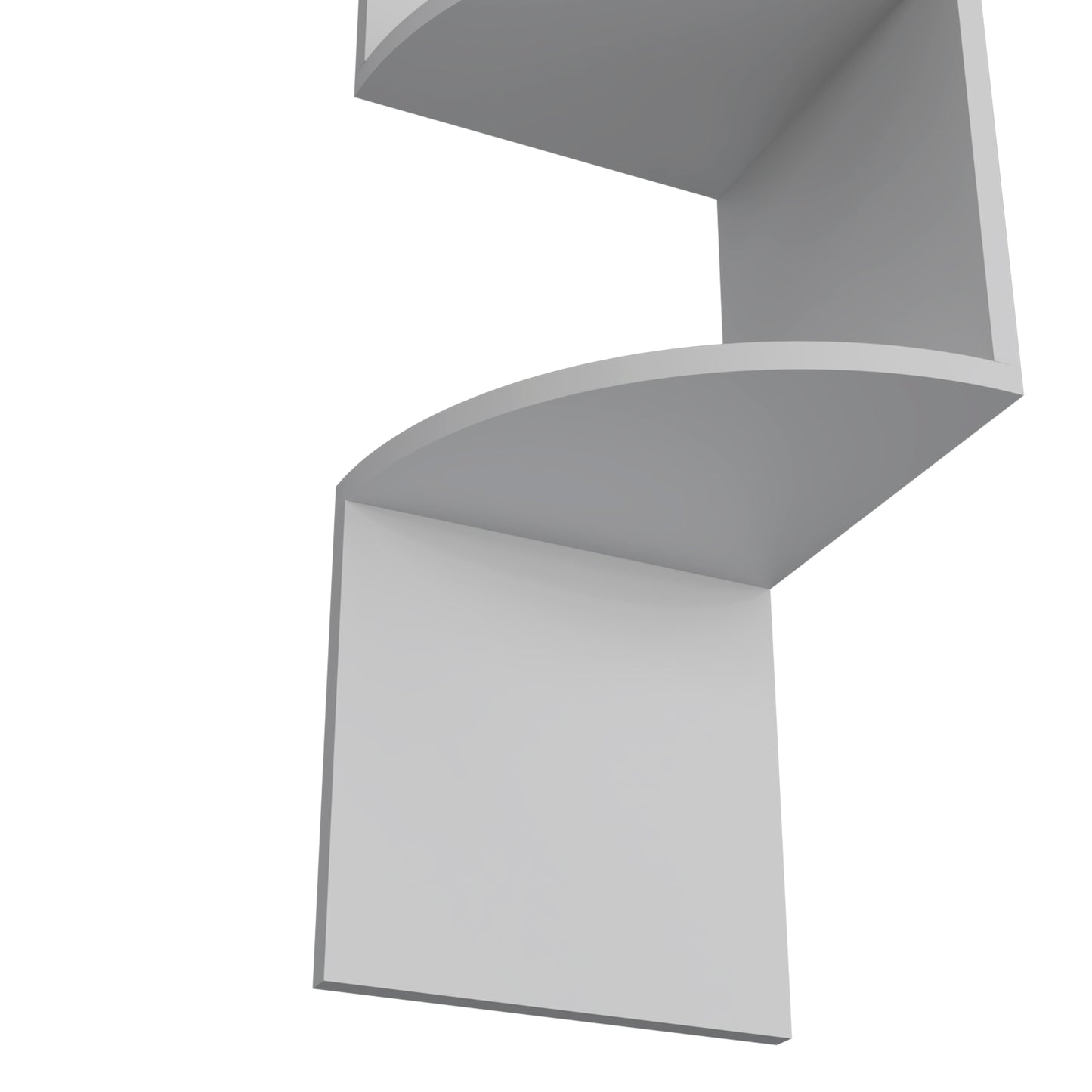 Minimalist floating wall shelf with a smooth light grey finish