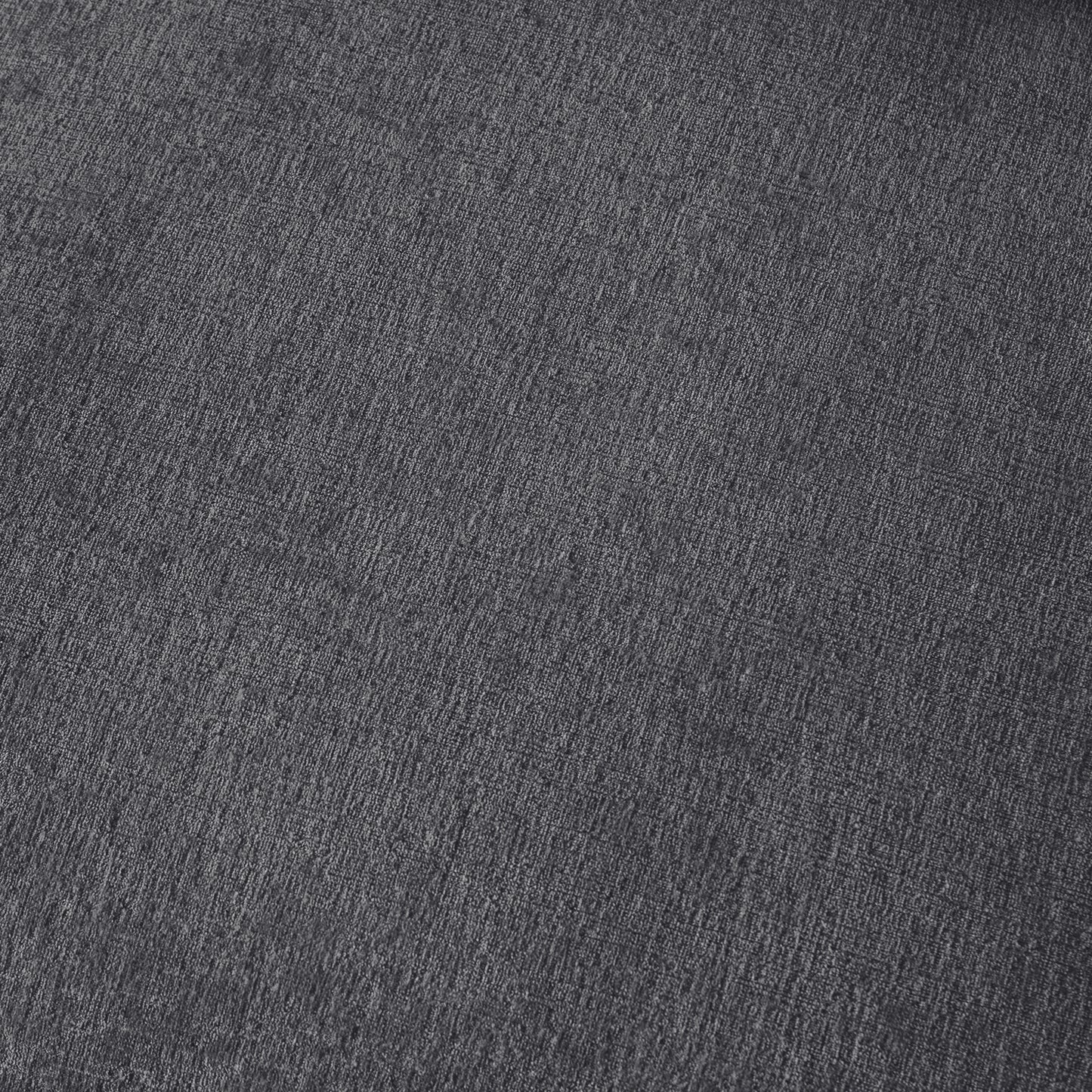 Closeup of textured dark grey fabric for upholstery projects