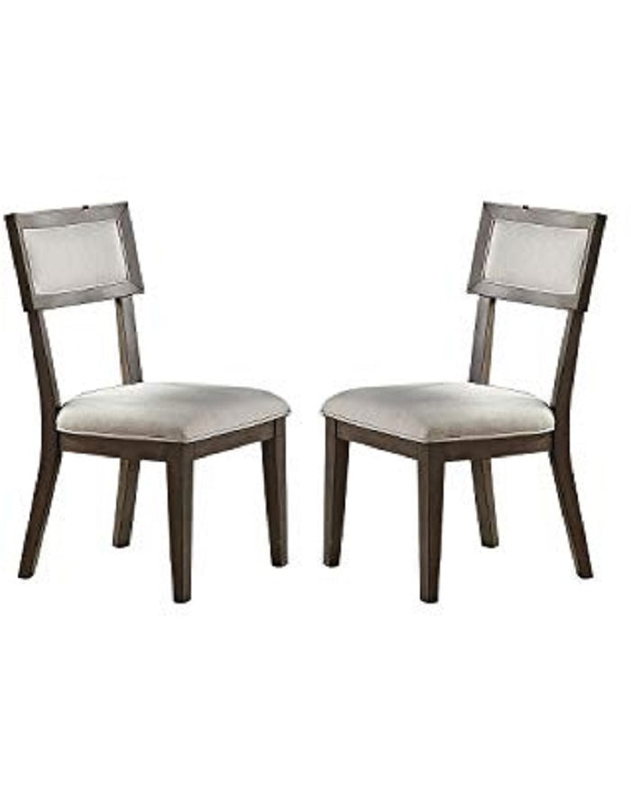 TREATLIFE HOME Contemporary Solid Wood & Veneer Dining Room Chairs Set of 2 with Cream Cushion Seat and Back