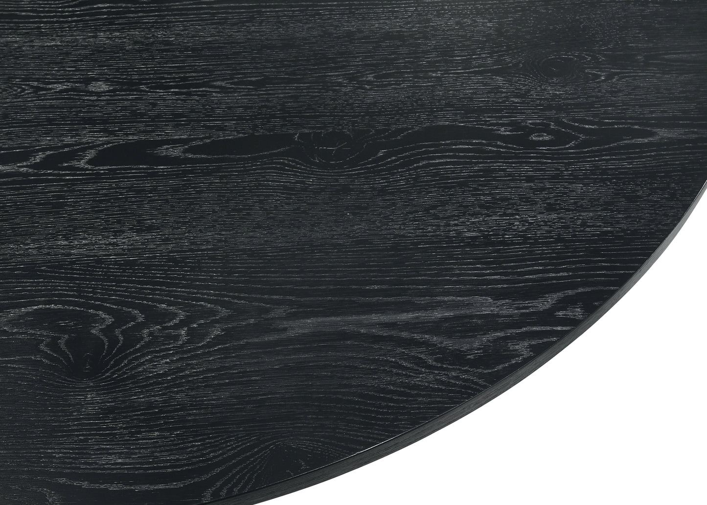 Closeup of a dark wood round table surface with visible grain detail