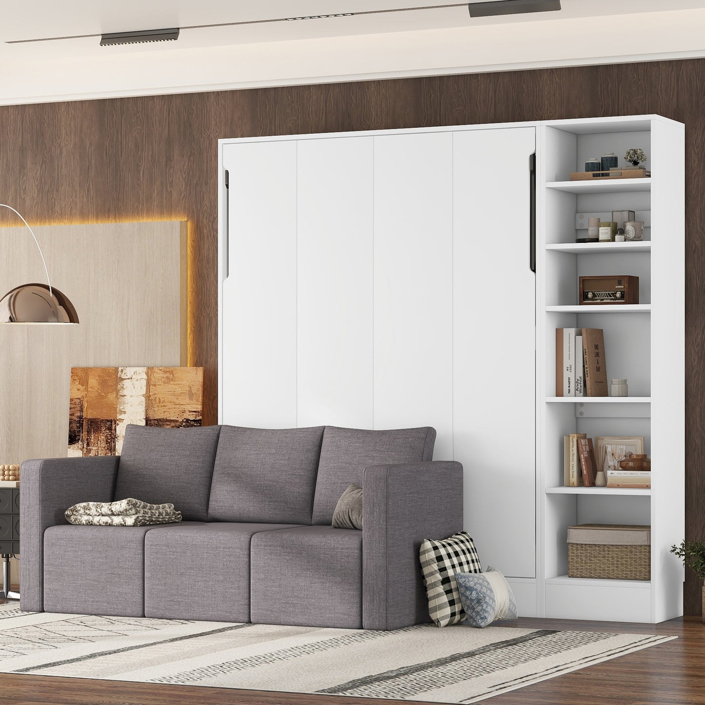 Gray modular sofa in modern living room