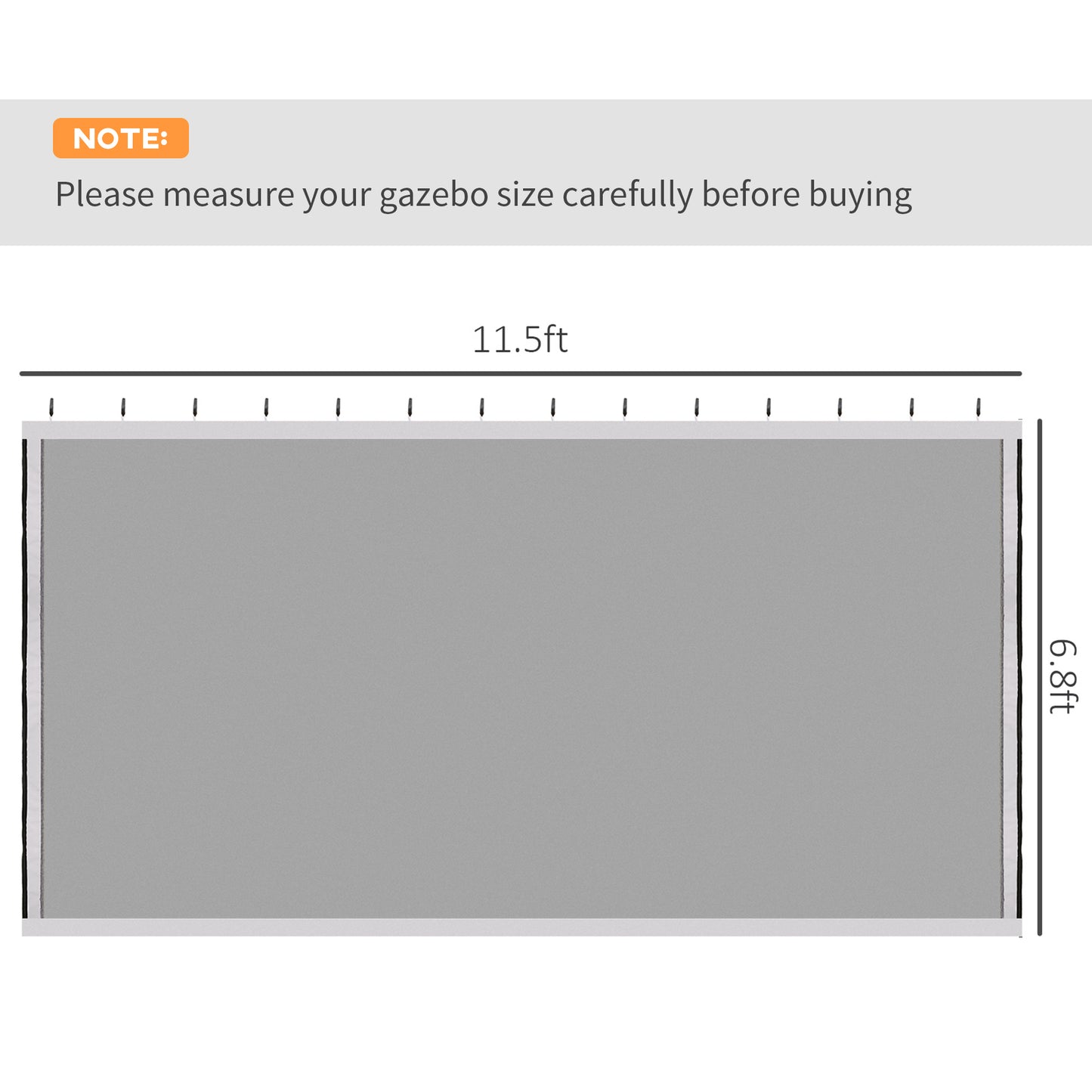 Gray ft by ft gazebo canopy replacement with grommets