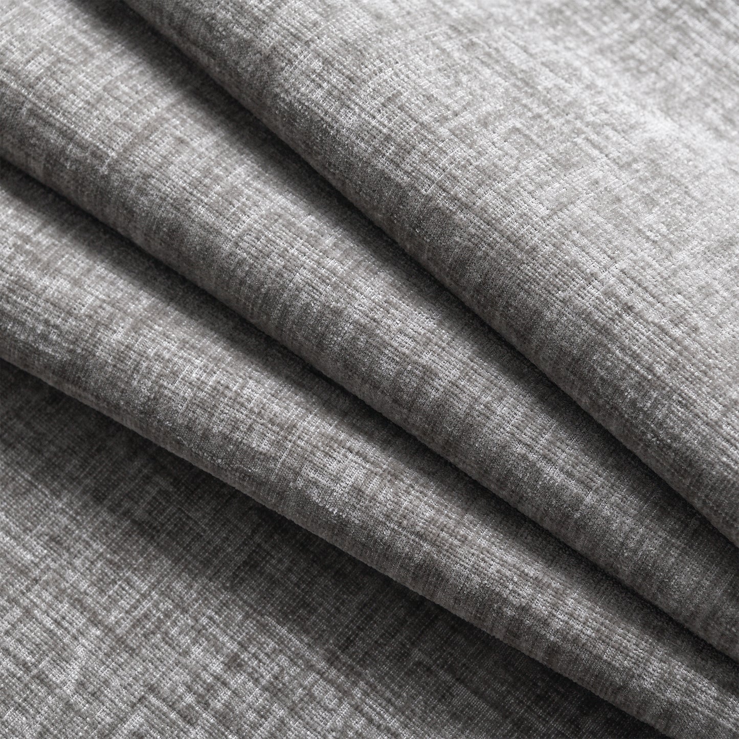 Closeup of textured gray linen fabric perfect for upholstery projects