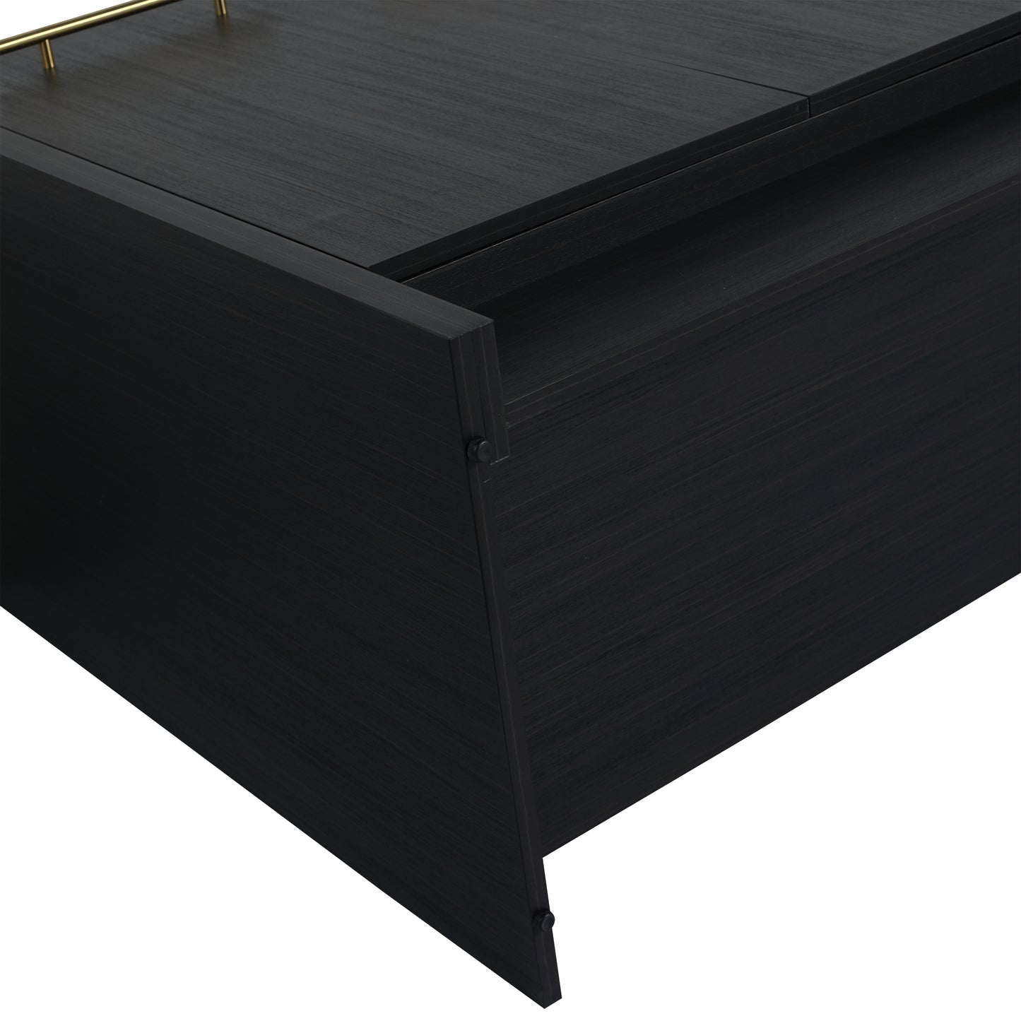 Dark wood dresser drawer with gold handle detail modern bedroom furniture